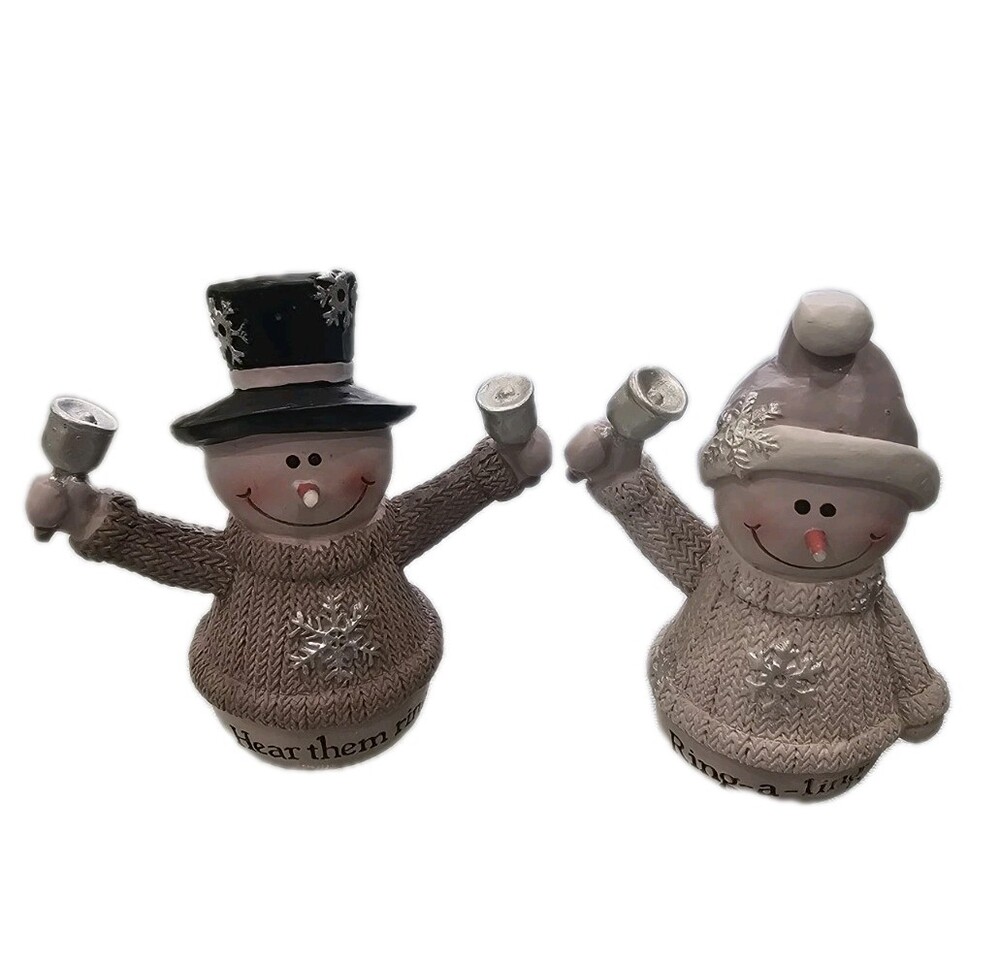 Blossom Bucket Set of Two Ring A Ling Hear Them Ring Snowmen - Picture 3 of 11